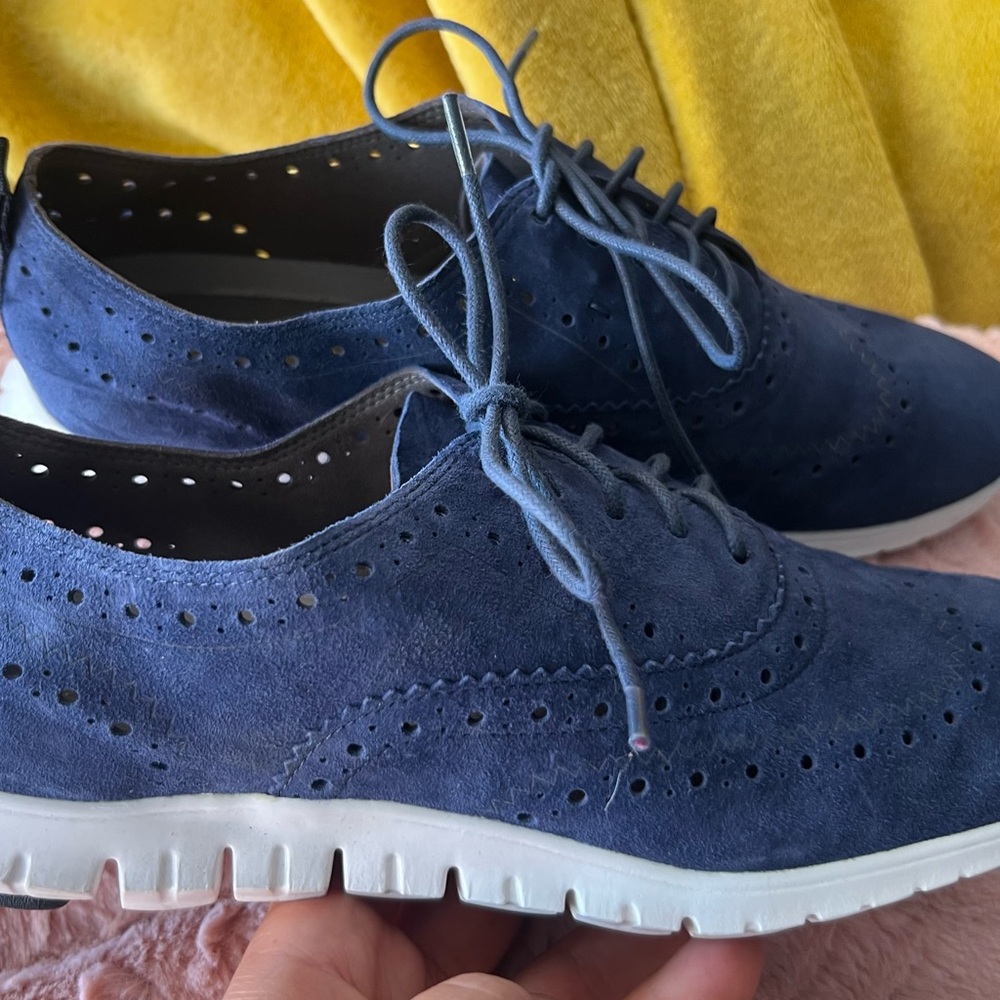 Cole Haan Blue Suede Sneakers with Athletic Sole